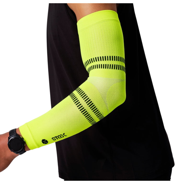 STOX Energy Armbandage Running Compression Armsleeves (gezielte Kompression) neongelb - 2 Stück